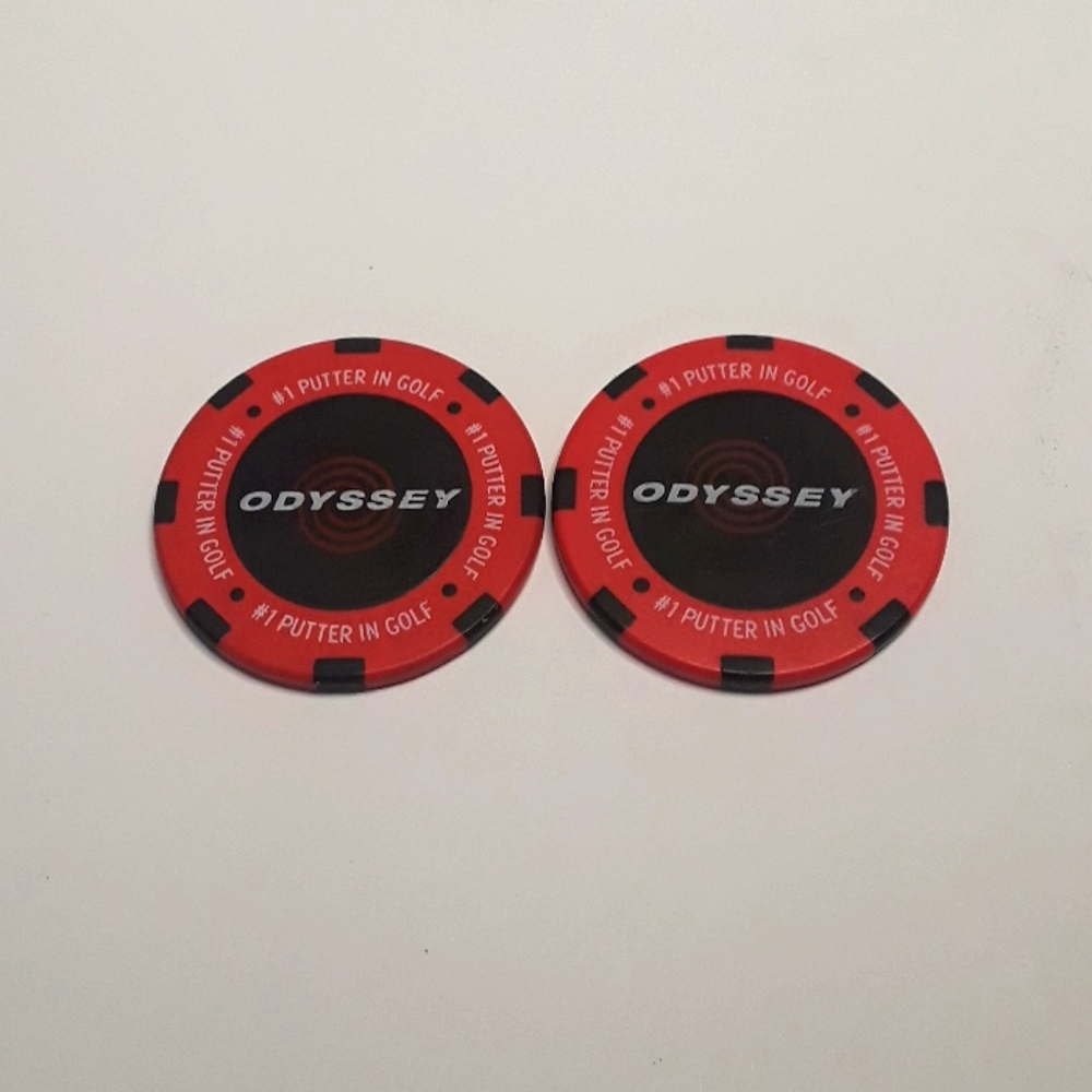 c TWO CALLAWAY ODYSSEY #1 PUTTER GOLF BALL MARKER